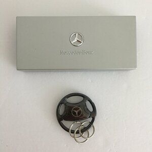 Mercedes Benz  SUPER RARE! Steering Wheel  CHROME Anodized  Key Ring with Case